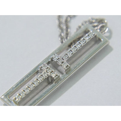 Tiffany & Co Open Vertical Bar AU 750 WG Necklace — view 4
