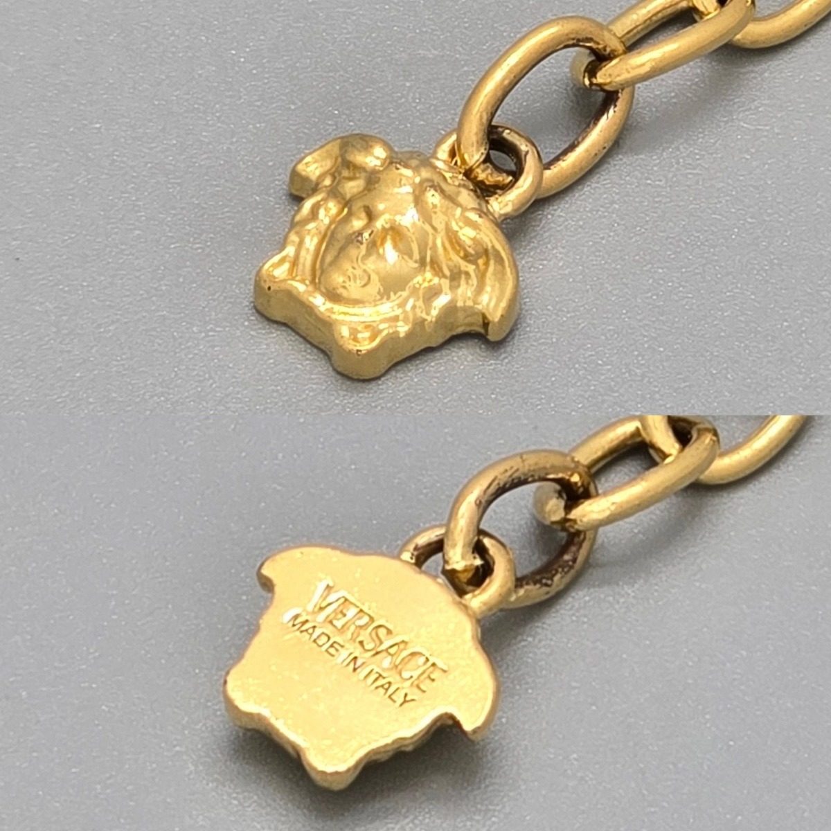Versace Greca Pendant Necklace Crystal Medusa Charm 39 Gold — view 6