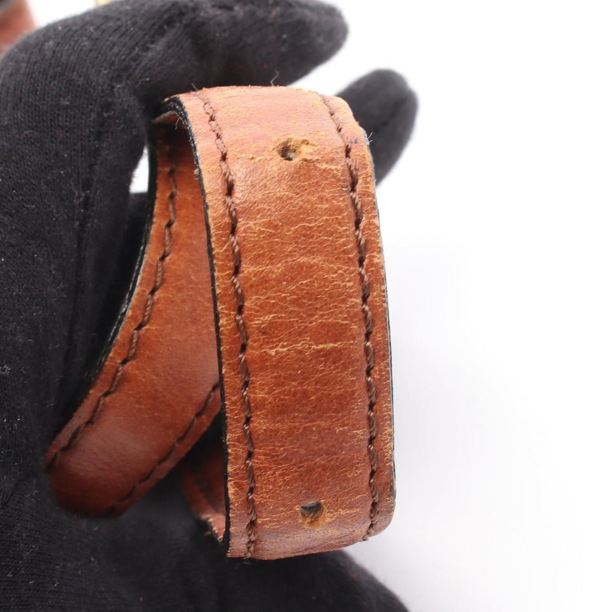 Celine Shoulder Bag Macadam Dark Brown Canvas Leather Flap — view 9