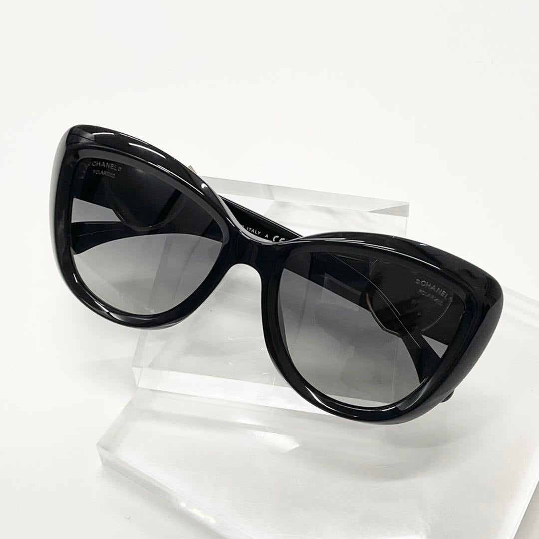 Chanel Sunglasses Coco Mark Heart Mirror Eyewear Black