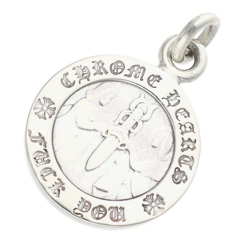 Chrome Hearts Chrm Angl Mdl Angel Medal Charm V1 Silver Necklace Top