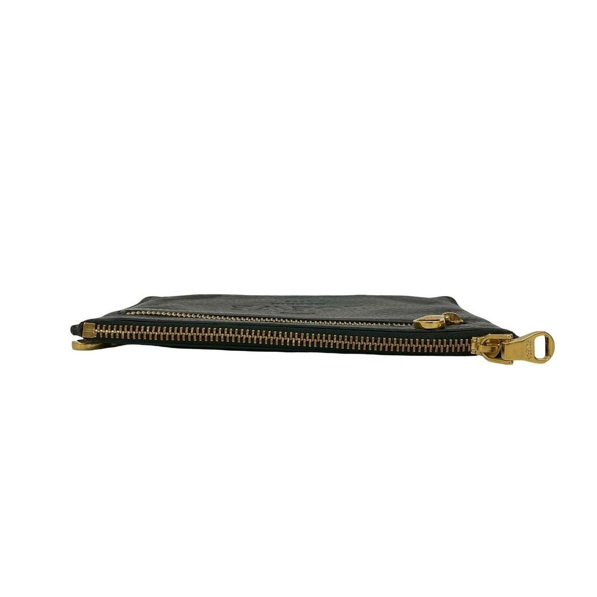 Loewe Gold Logo Hardware Leather Zipper Pouch — view 3