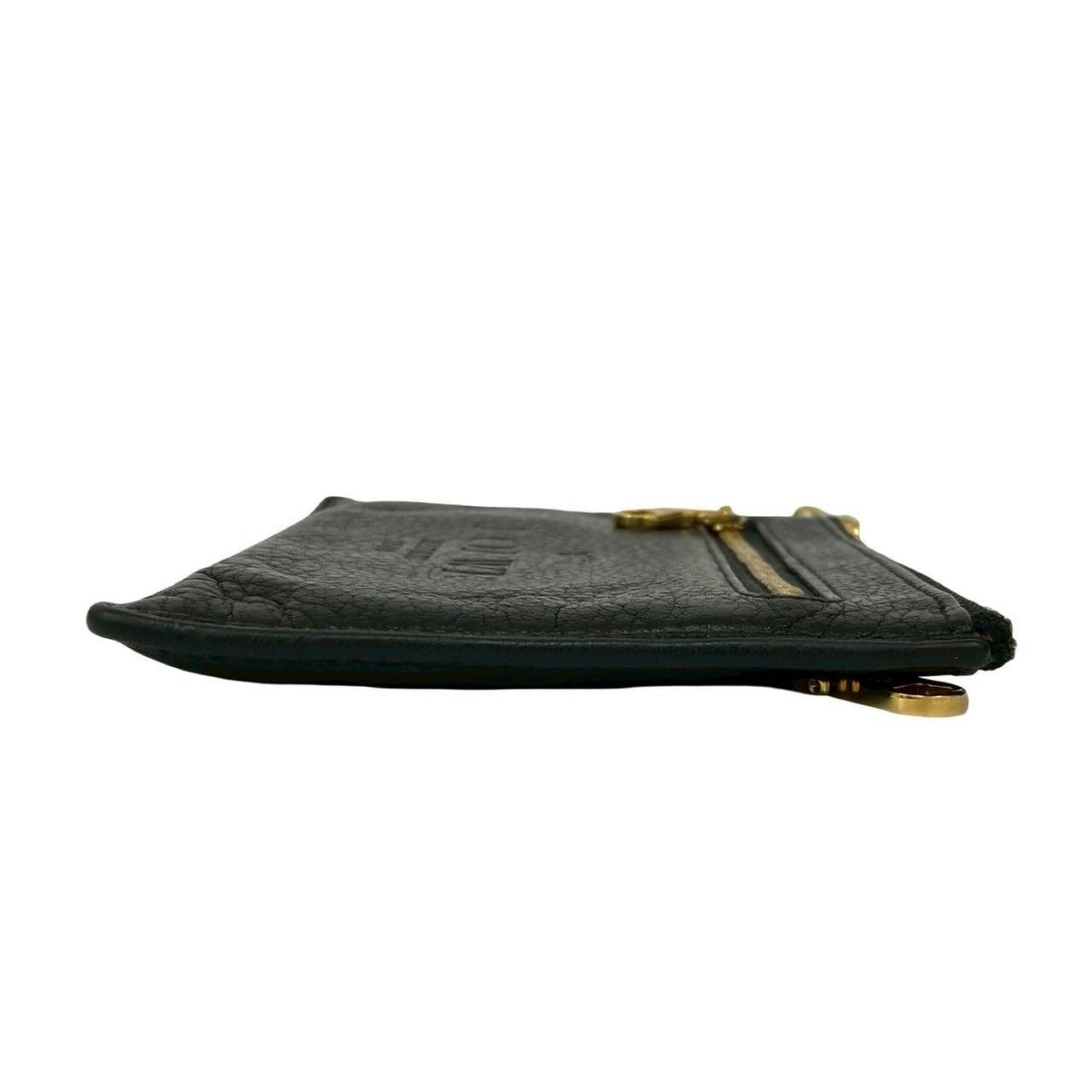 Loewe Gold Logo Hardware Leather Zipper Pouch — view 5