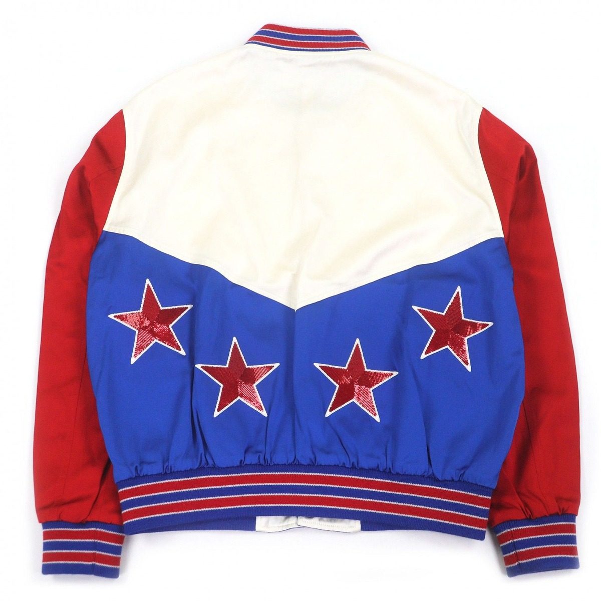 Celine Sequin Embroidery American Teddy Jacket Blue Red Ivory 48 — view 4