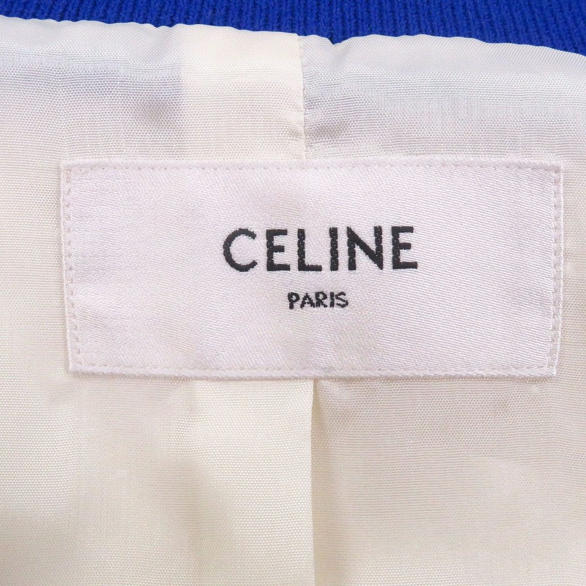 Celine Sequin Embroidery American Teddy Jacket Blue Red Ivory 48 — view 7