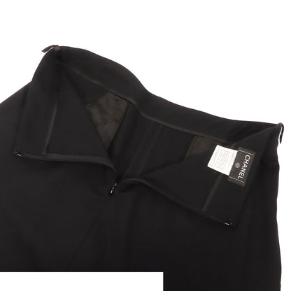 Chanel Long Skirt Black Wool Spandex 03C 40 — view 4
