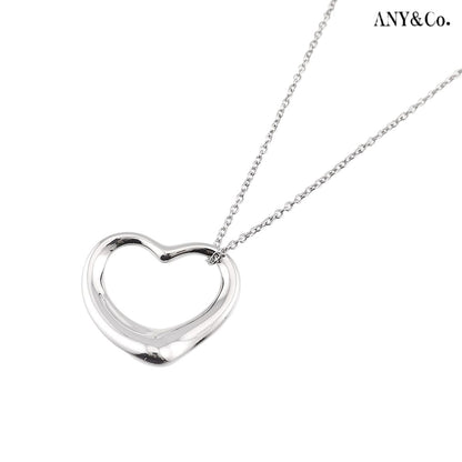 Tiffany & Co Open Heart Necklace 27 45 cm 925 Sterling Silver