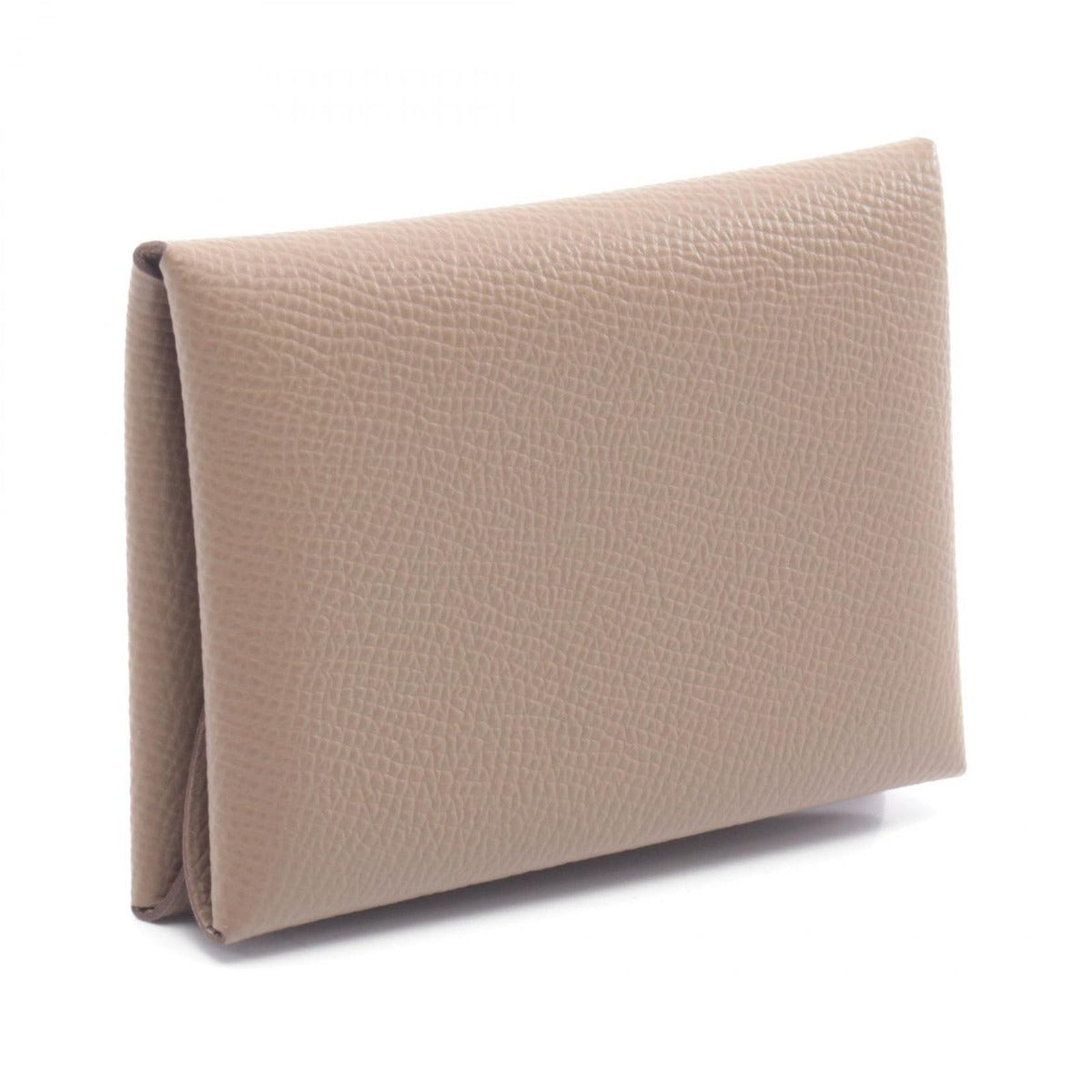 Hermes Coin Case Calvi Duo Etoupe Leather Gray — view 2