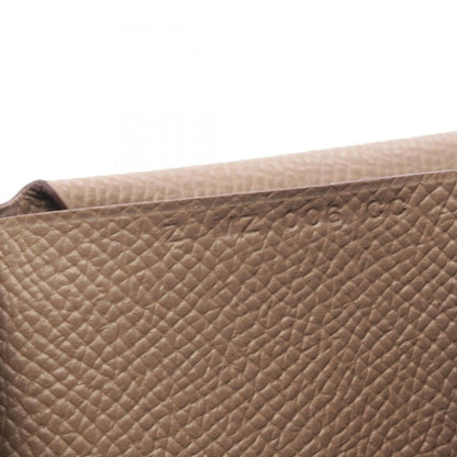 Hermes Coin Case Calvi Duo Etoupe Leather Gray — view 5
