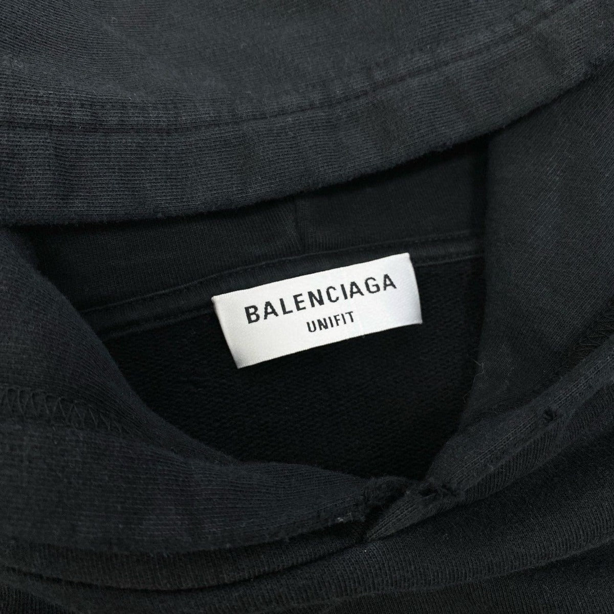 Balenciaga Pullover Hoodie BB Logo Sweatshirt Distressed S Black Cotton Sweater — view 8