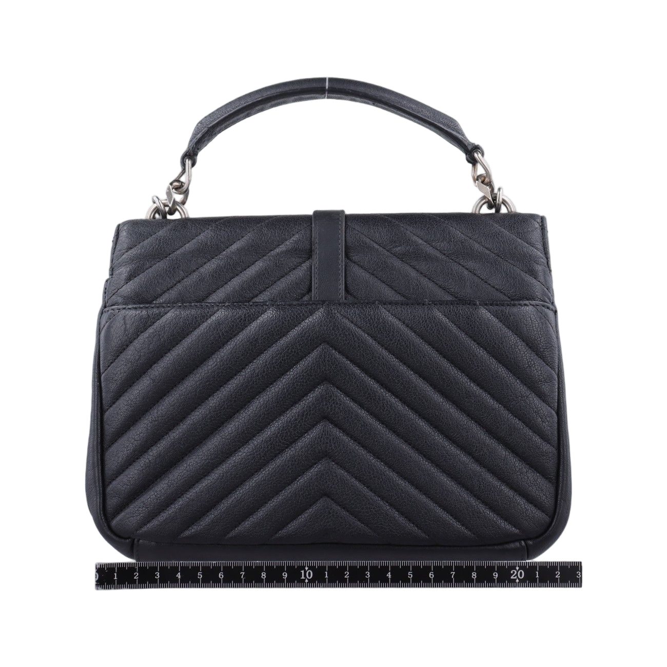 Saint Laurent Yves Carre Black Leather Messenger — view 2