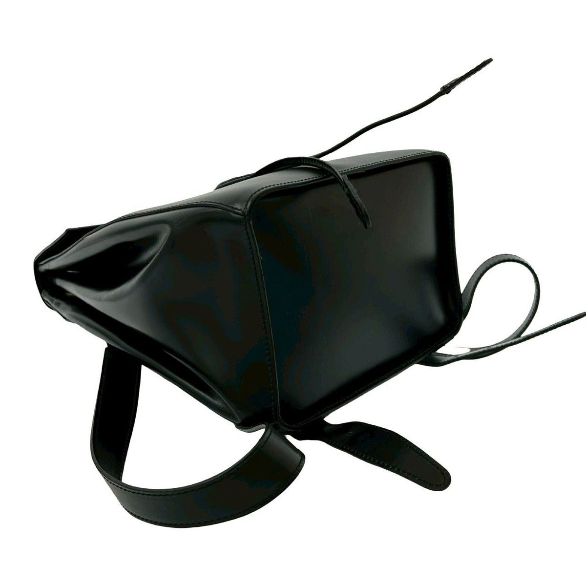 Celine Vintage Logo Calf Leather Backpack Black — view 7