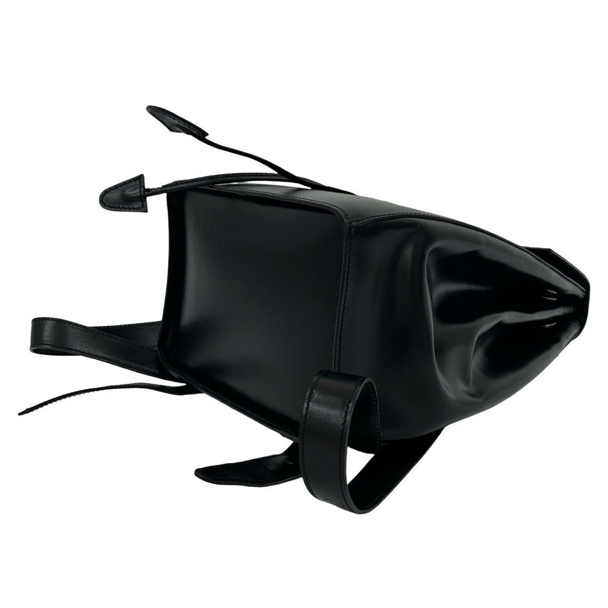 Celine Vintage Logo Calf Leather Backpack Black — view 8