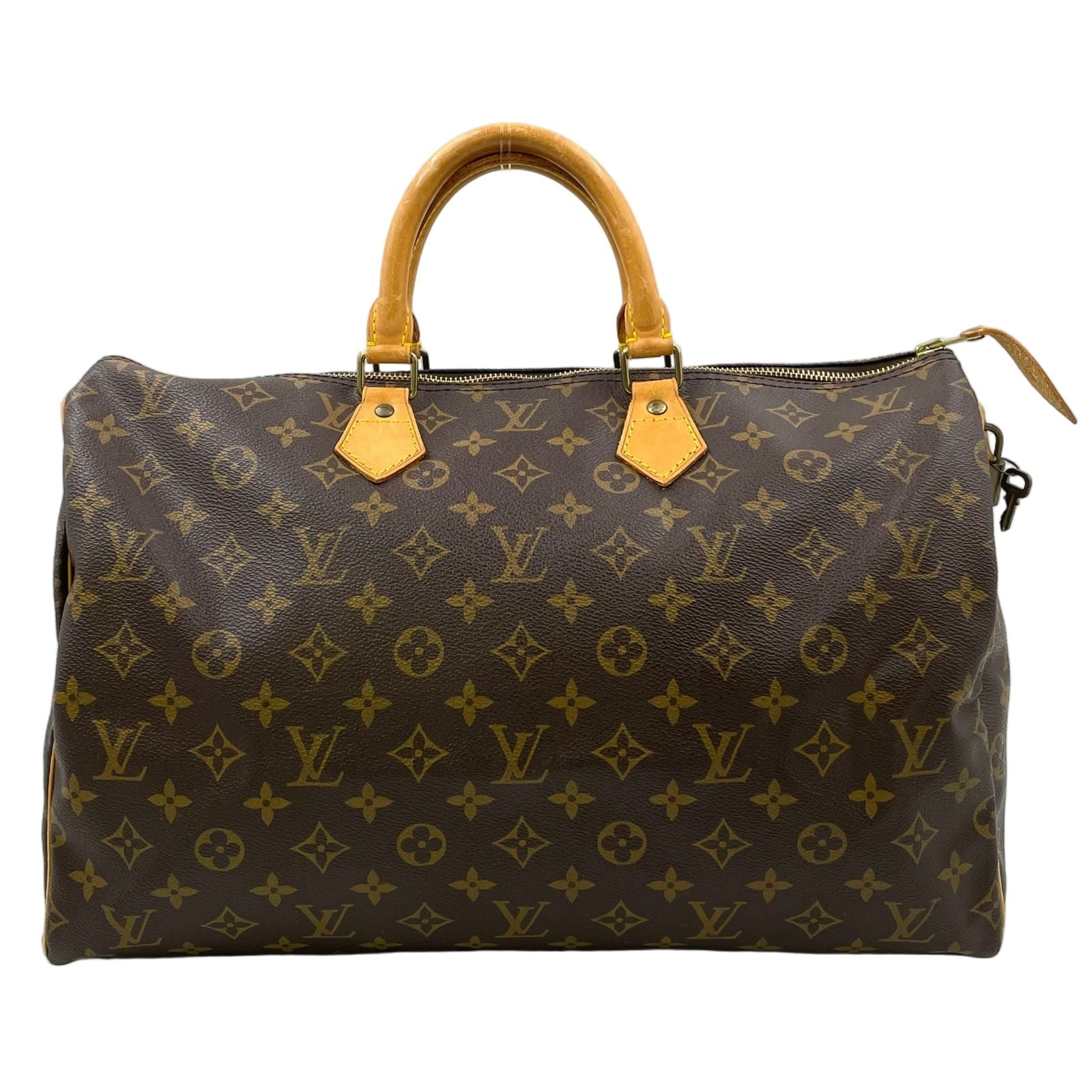 Louis Vuitton Speedy 40 Monogram Leather Brown Handbag Gold