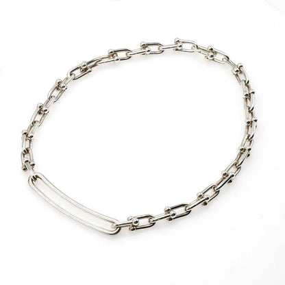 Tiffany & Co Hardware Link Necklace 925 Choker 79.5 g Box With Case