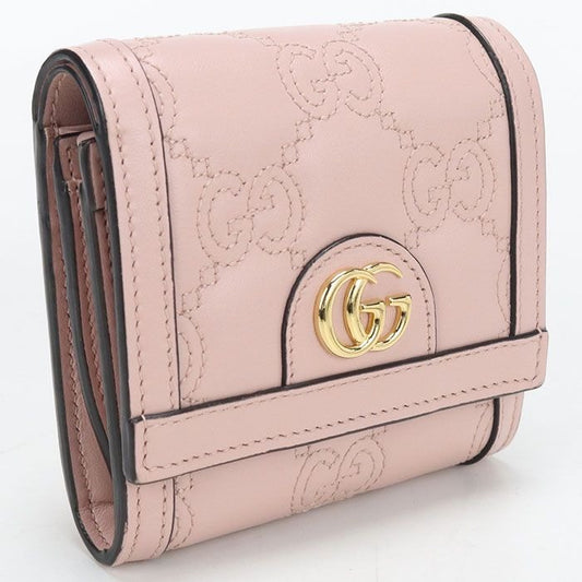 Gucci Card Case Wallet GG Matelasse Bifold with Coin Purse Leather