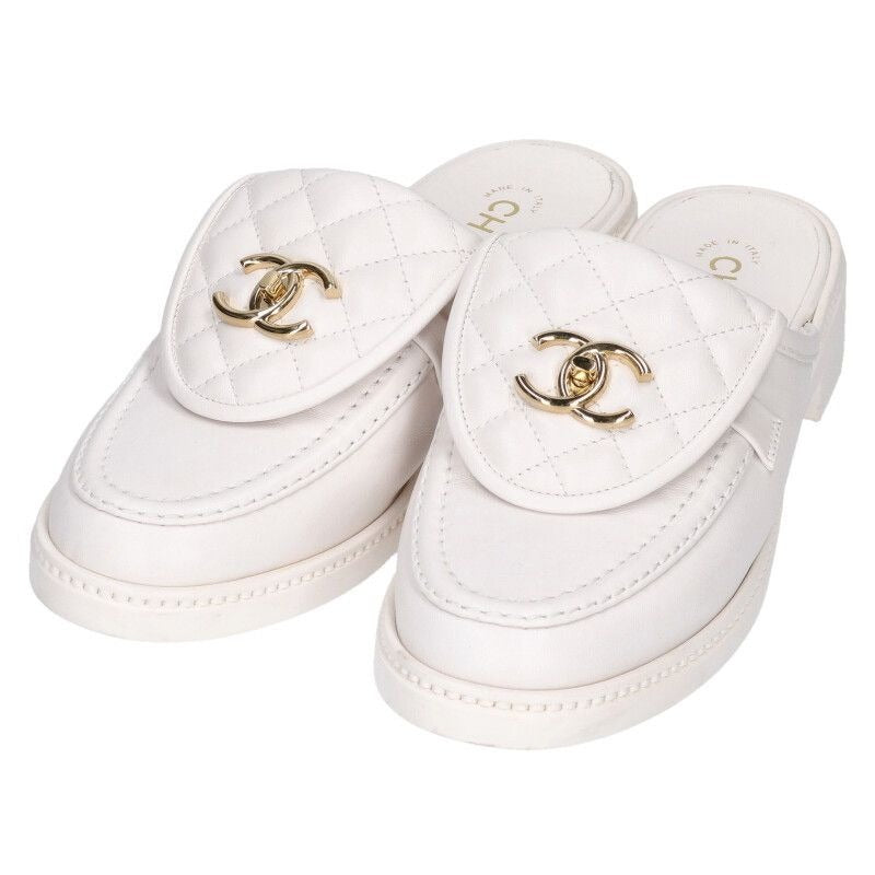 Chanel Quilted Mule Sandals Women 39