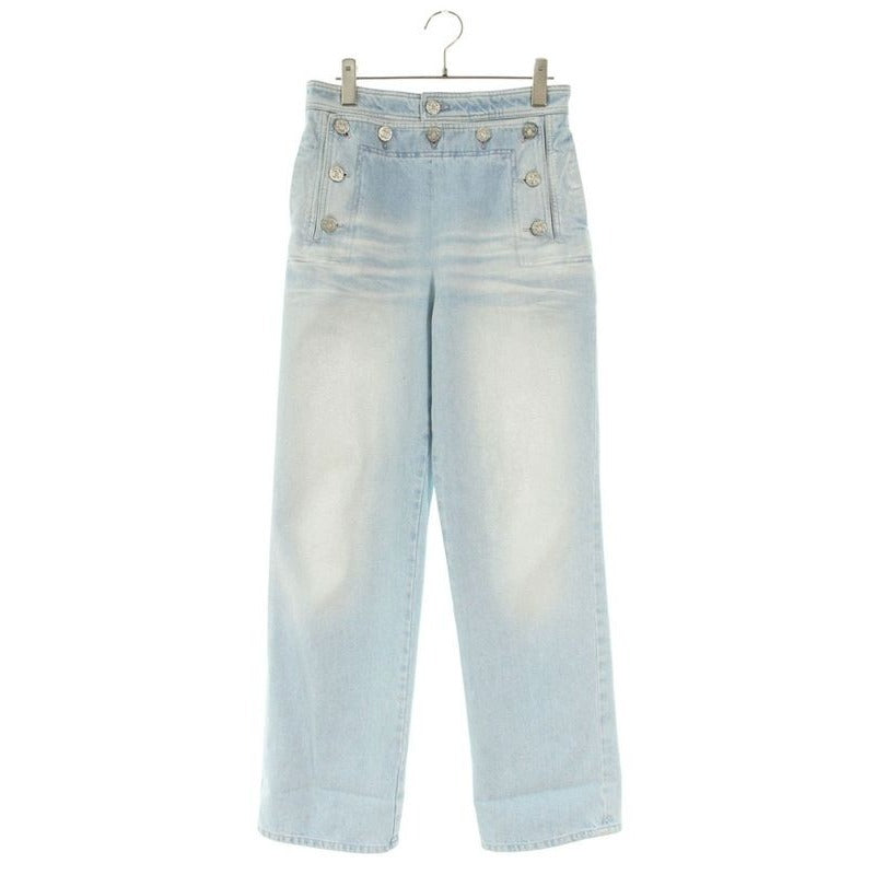 Chanel CC Logo Button Denim Sarah Pants 36