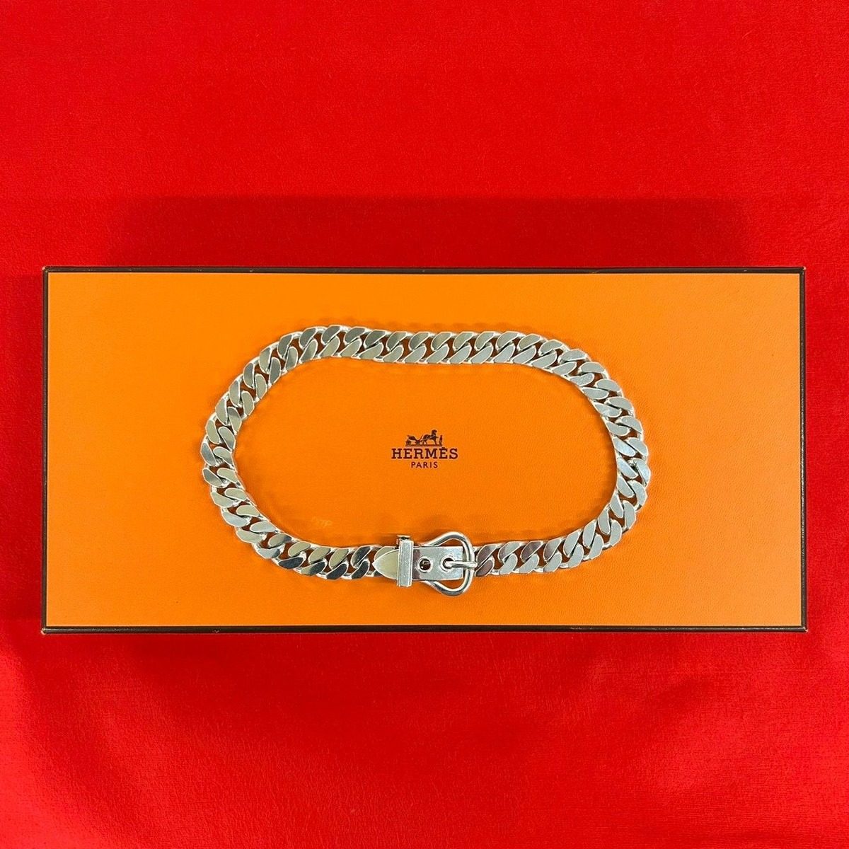Hermes Book le Series Chain Necklace Choker