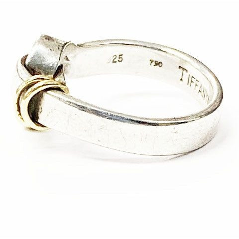 Tiffany & Co Hook Eye Wire Ring No 9 Silver Gold Combination 18K — view 3