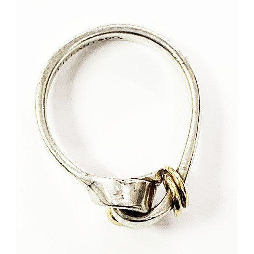 Tiffany & Co Hook Eye Wire Ring No 9 Silver Gold Combination 18K — view 4