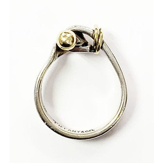 Tiffany & Co Hook Eye Wire Ring No 9 Silver Gold Combination 18K — view 5