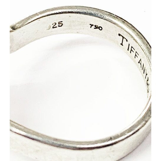 Tiffany & Co Hook Eye Wire Ring No 9 Silver Gold Combination 18K — view 7