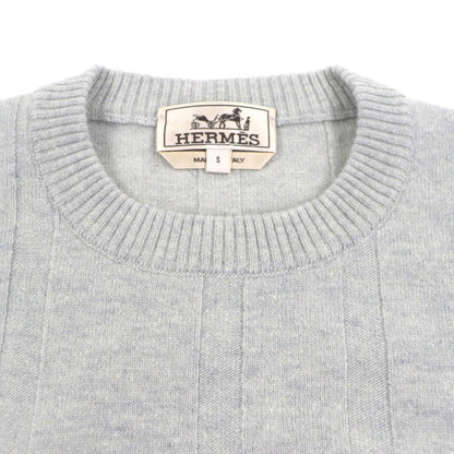 Hermes Workman Female Wool Cashmere Crew Neck Pullover Knit Sweater Gray — view 2