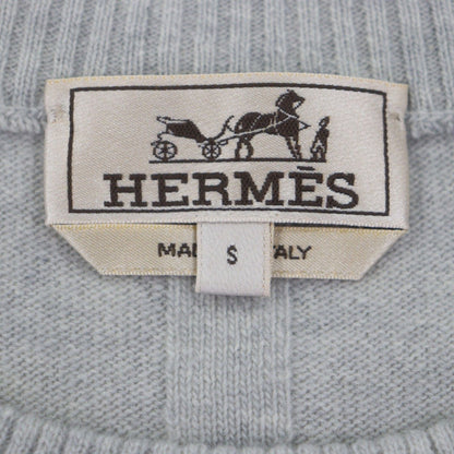 Hermes Workman Female Wool Cashmere Crew Neck Pullover Knit Sweater Gray — view 5