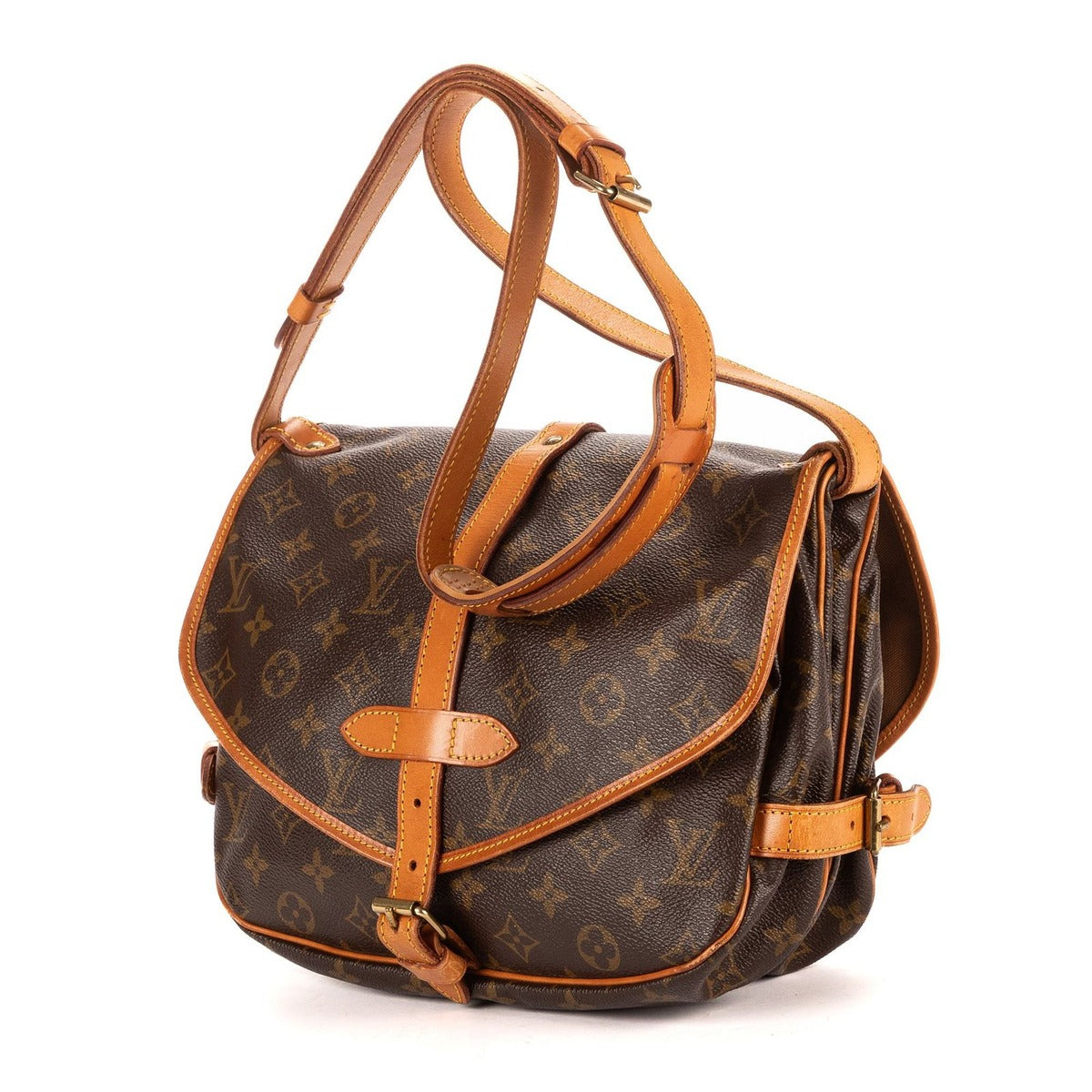 Louis Vuitton Saumur Brown Monogram Canvas Shoulder Bag — view 2