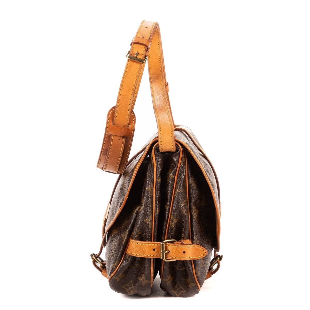 Louis Vuitton Saumur Brown Monogram Canvas Shoulder Bag — view 3