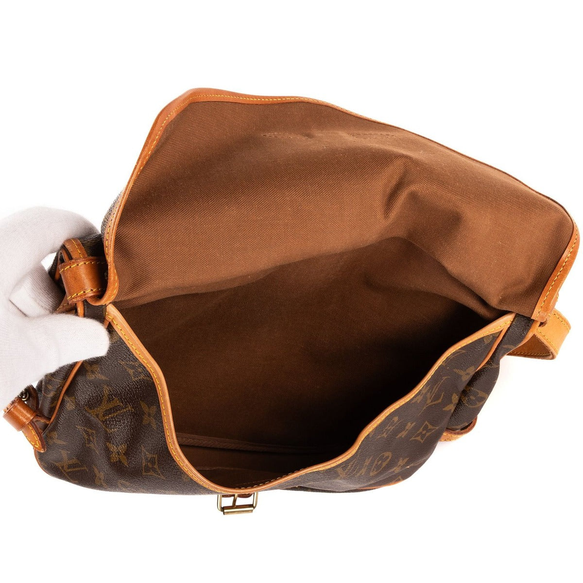 Louis Vuitton Saumur Brown Monogram Canvas Shoulder Bag — view 9