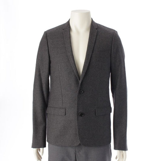 Dior 09 AW Eddy Period Wool 2 B Single Tailored Jacket Blue Leather Outerwear