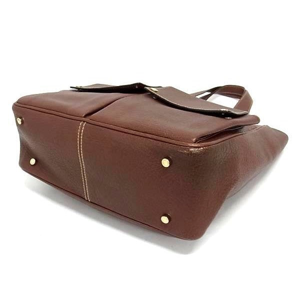Bvlgari Tote Bag Maxi Lettare Brown Leather Becky Logo — view 3