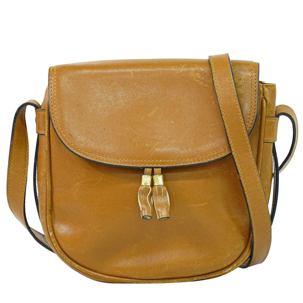 Celine Leather Shoulder Bag Pochette Brown