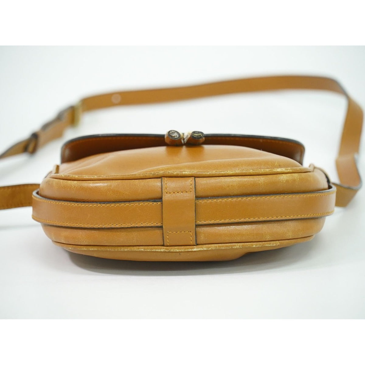 Celine Leather Shoulder Bag Pochette Brown — view 3