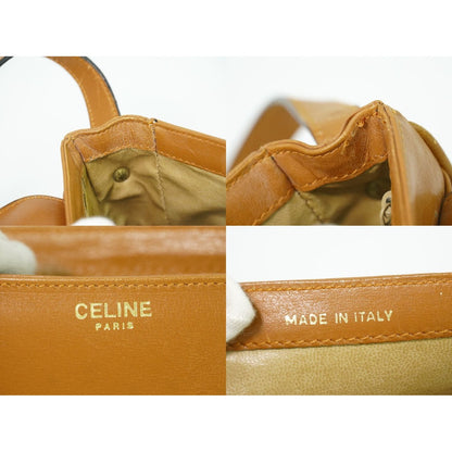 Celine Leather Shoulder Bag Pochette Brown — view 9