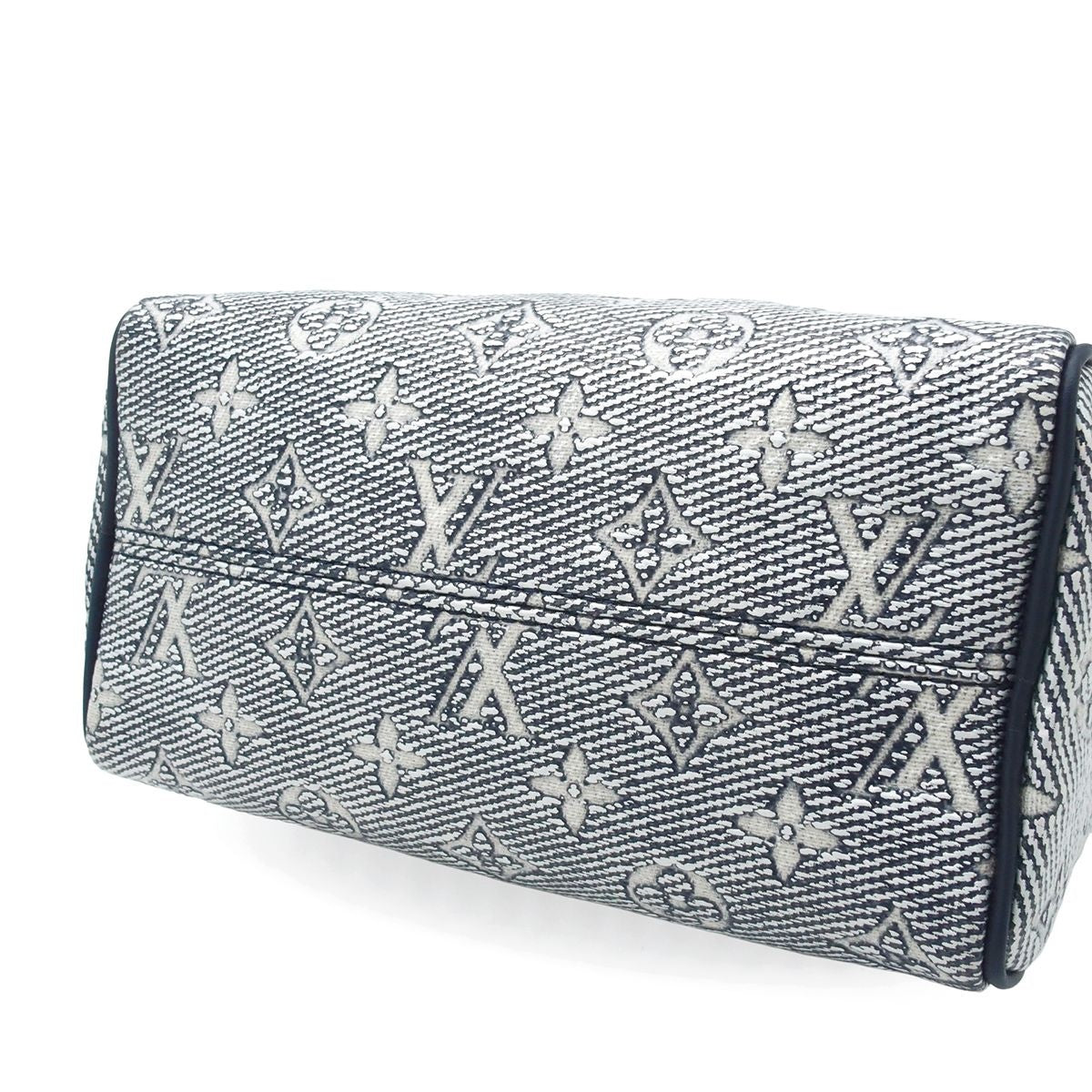 Louis Vuitton Speedy Bandouliere 20 Navy Monogram Laminated Jacquard 2-Way — view 3