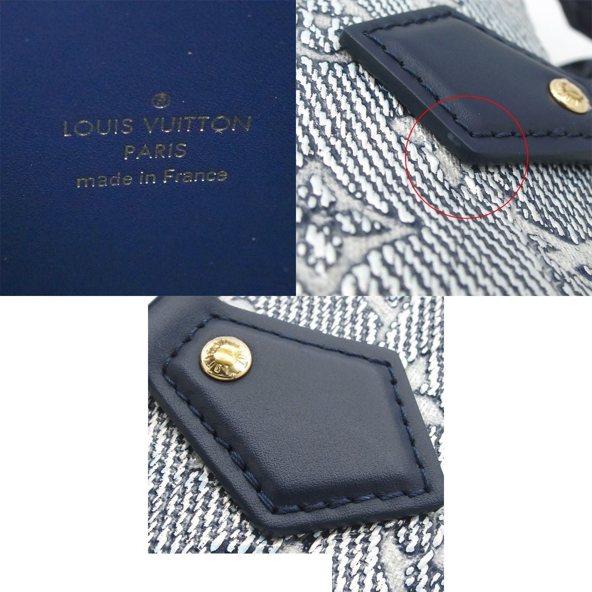 Louis Vuitton Speedy Bandouliere 20 Navy Monogram Laminated Jacquard 2-Way — view 6