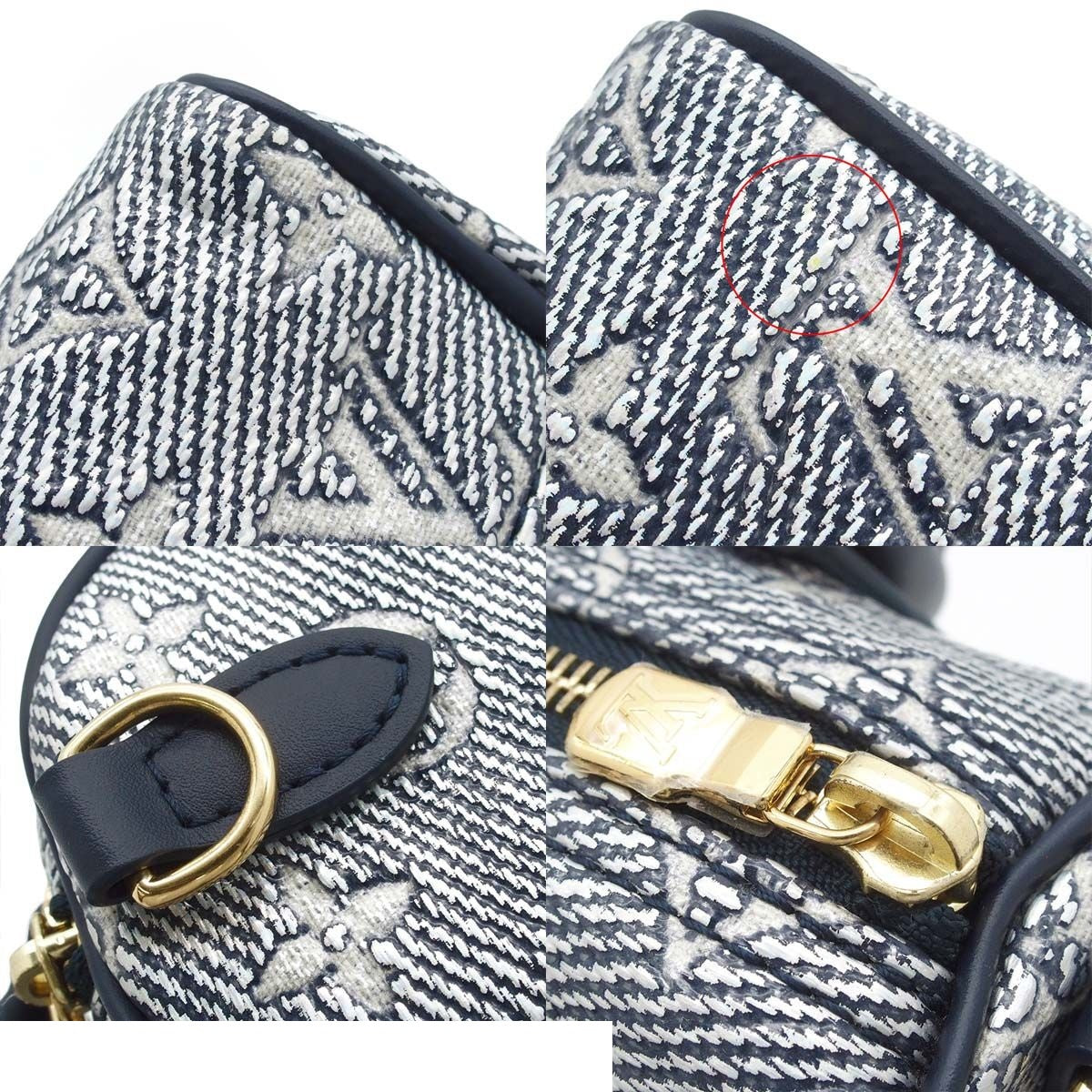 Louis Vuitton Speedy Bandouliere 20 Navy Monogram Laminated Jacquard 2-Way — view 7