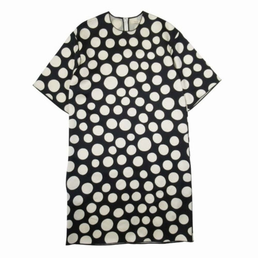 Celine Phoebe Philo Era Dot Dress Half Sleeve 34 Black Ivory