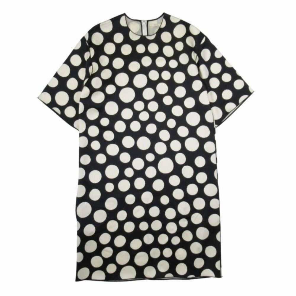 Celine Phoebe Philo Era Dot Dress Half Sleeve 34 Black Ivory