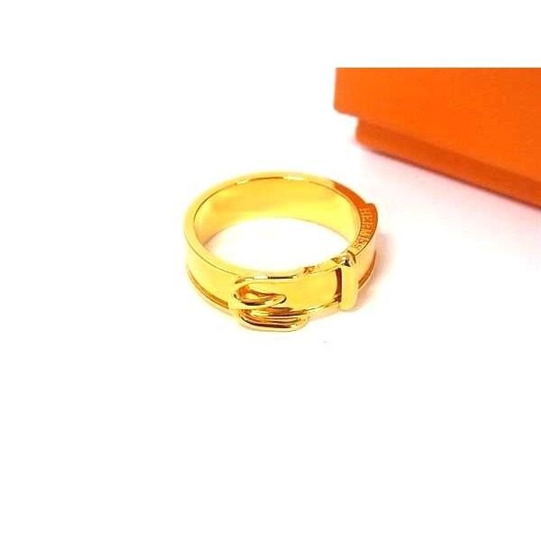 Hermes Ceinture Belt Motif Scarf Ring Closure Gold