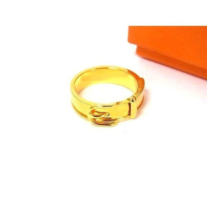 Hermes Ceinture Belt Motif Scarf Ring Closure Gold