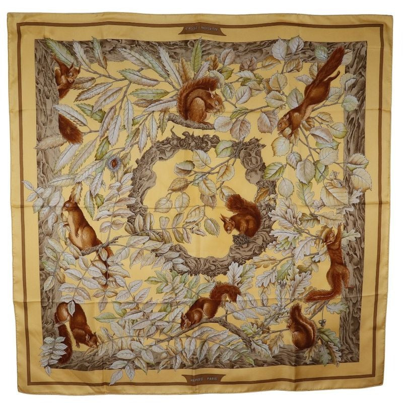 Hermes Carre 90 Casse Noisette Nutcracker Silk Beige Scarf