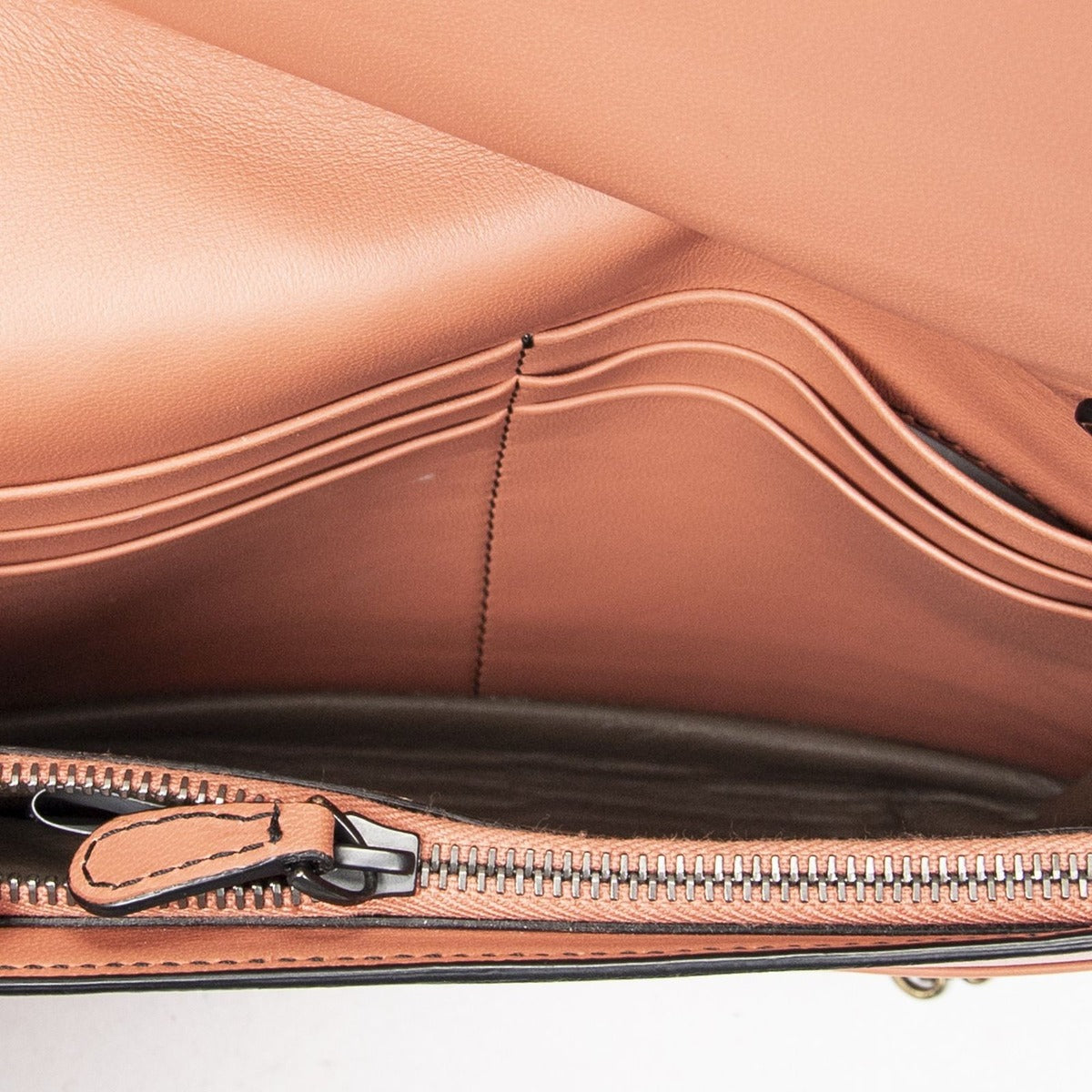 Bottega Veneta Chain Wallet Orange Light Brown Intrecciato Leather — view 9