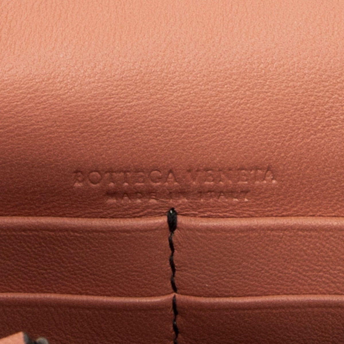 Bottega Veneta Chain Wallet Orange Light Brown Intrecciato Leather — view 10