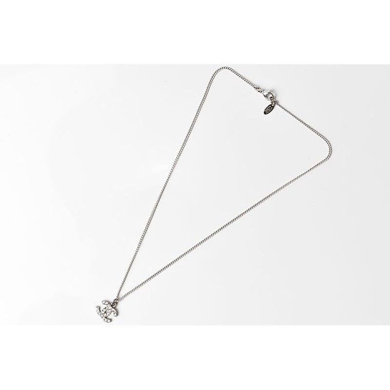 Chanel Coco Mark CC Rhinestone Silver White — view 5