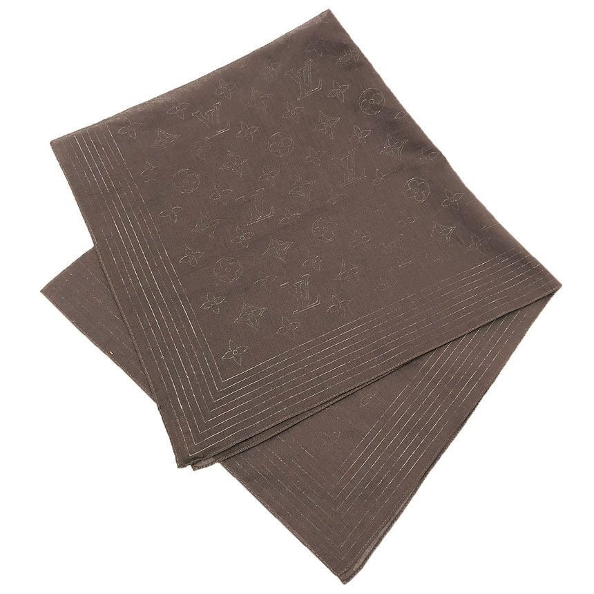 Louis Vuitton Monogram Cotton Carre Bandana Scarf Brown