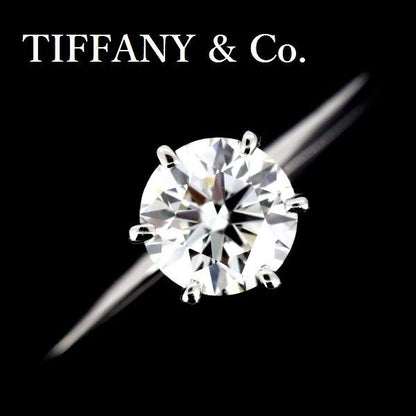 Tiffany & Co Solitaire 056 CT Diamond Ring I-Vvs 1-3 ex Pt950